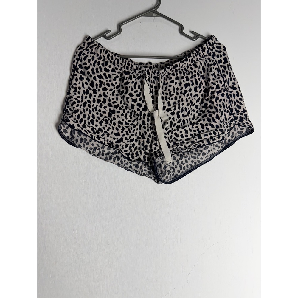 LOFT Sleep Women Small Animal Print Pajama Shorts Black White Lounge Dolphin Hem